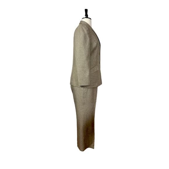 Le Suit Retro Pant Suit Set 3 Button Shawl Collar Blazer Tan Women’s Size 16 - Picture 3 of 14